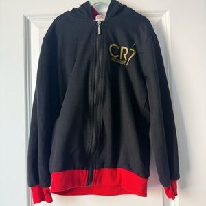 Kids Black and Red Zip-Up Hoodie